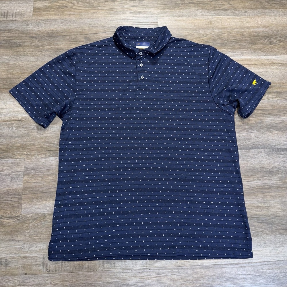 Jack Nicklaus StayDri Blue Golf Polo Shirt Mens XL Navy White Geometric Pattern